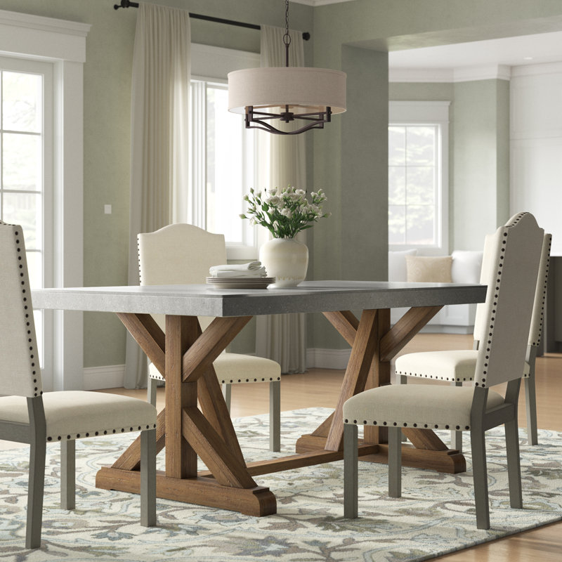 Coastal Farmhouse Brooksville 42" Trestle Dining Table & Reviews Wayfair